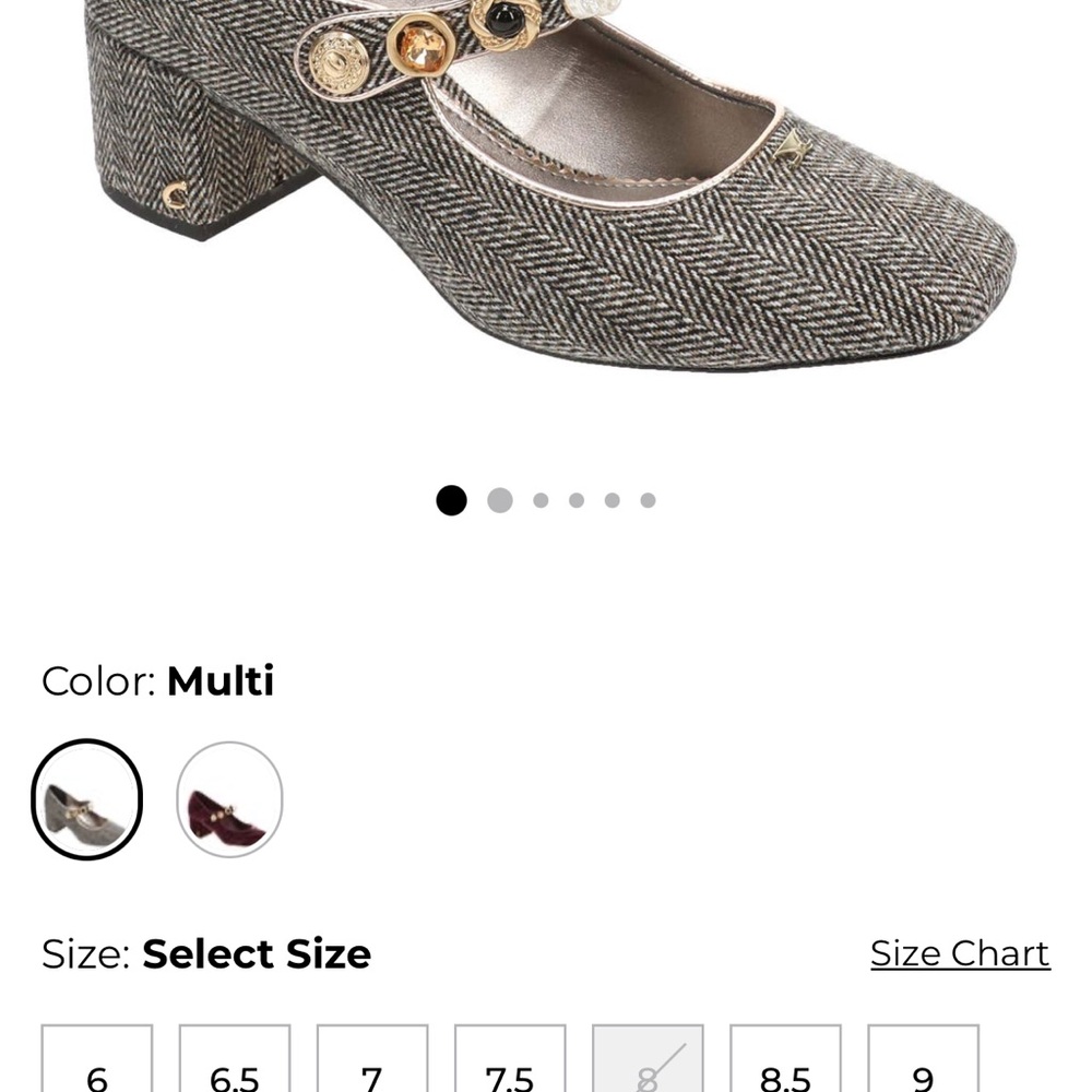 Circus by Sam Edelman Herringbone Heels with Gold Buttons